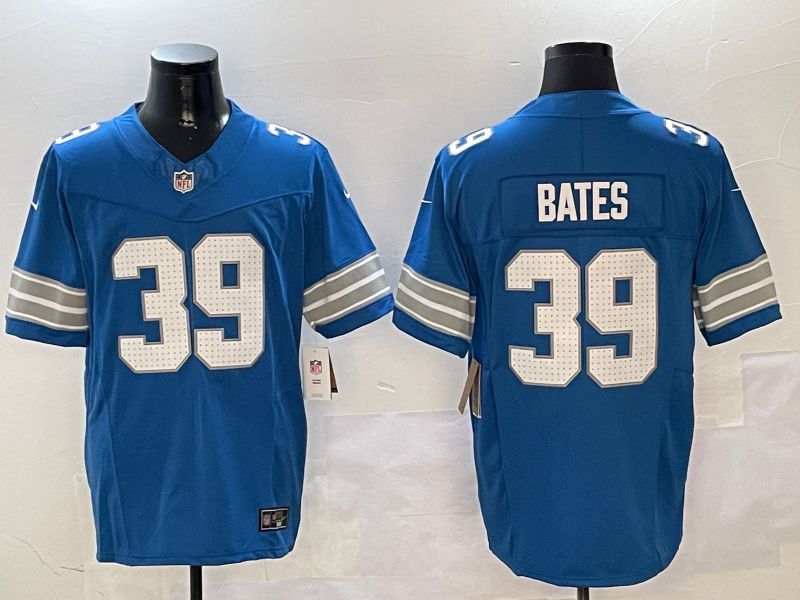 Men Detroit Lions #39 Bates Blue three generations 2024 Nike Limited NFL Jersey style 0102
